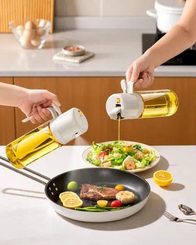 Oil spray and pour dispenser